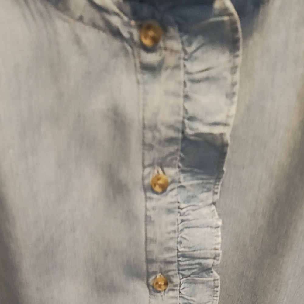 Simons Light Denim Ruffled Blouse - Picture 5 of 7